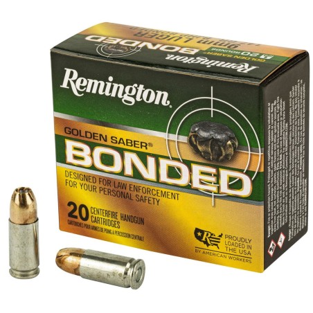 Munición Remington Golden Saber Bonded  -  9mm. BJHP  -  147 grains