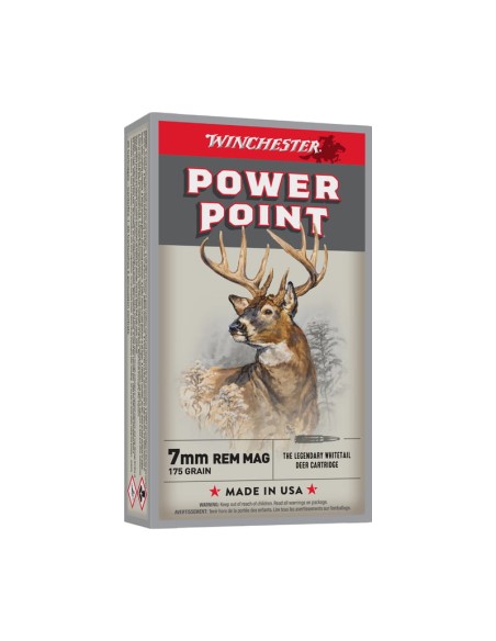 Munición metálica WINCHESTER 7 mm Rem Mag - Power-Point - 175 grains