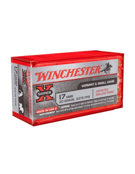 Munición metálica Winchester 17hmr  -  Jacketed Hollow Point  -  20 grains