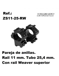 Monturas Zasdar Altura Media con rail superior Weaver   �25 mm / rail 9 - 11 mm