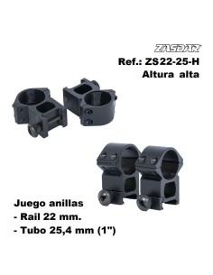 Monturas Zasdar Altura Alta  �25 mm - 21 mm (Weaver o Picatiny)