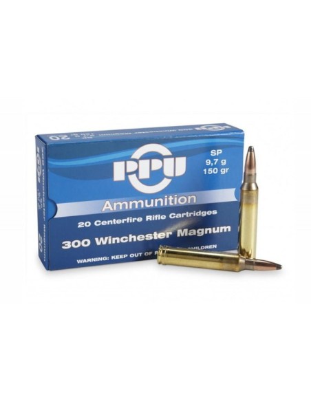 Munición PPU 300 Win Mag -  180 grains  -  SP