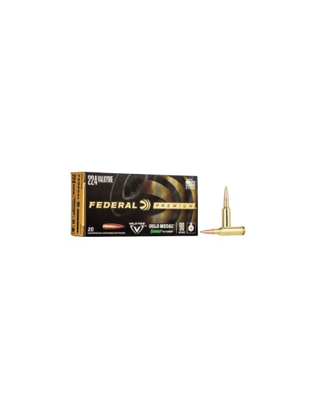 Munición metálica Federal Gold Medal Sierra Matchking  -  224 Valkyrie  -  90 grains