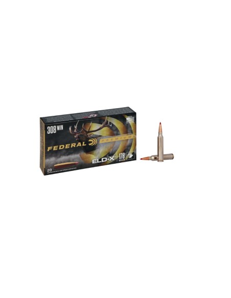 Munición metálica Federal Hornady ELD-X  -  308 Win.  -  178 grains