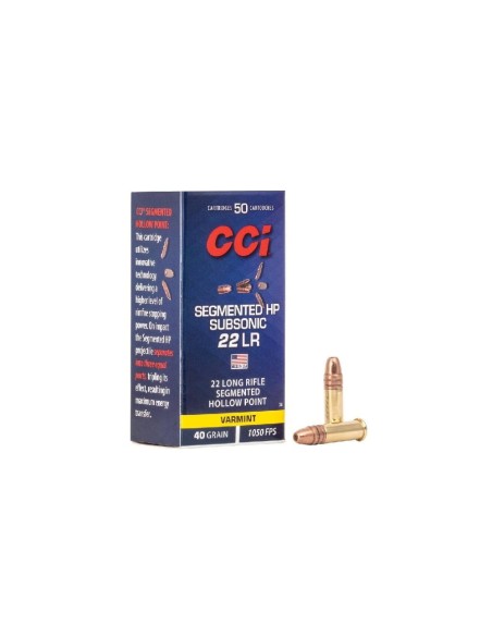 Munición CCI Segmented Subsonic Hp  -  .22 LR  -  40 grains  -  Shp