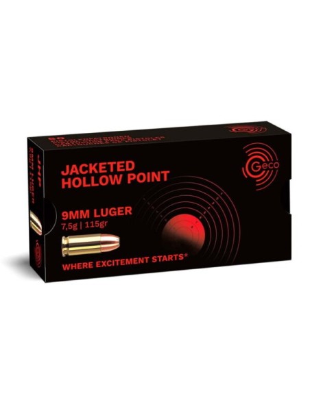 Munición metálica Geco Pistola 9mm Pb - Hexagon - 123 grains