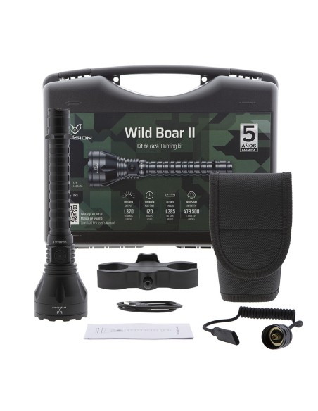Linterna LED WILD BOAR II 1.350 lum con kit de caza B-Vision