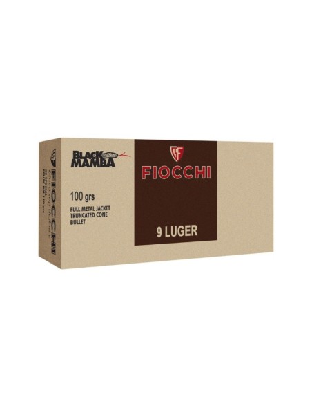 Munición FIOCCHI Top Defence BLACK MAMBA - 9mm. Para. - 100 grains - FMJTC