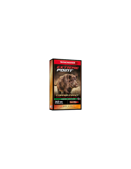 Munición metálica Winchester 243 Win - Extreme - Point Copper Impact - 85 grains
