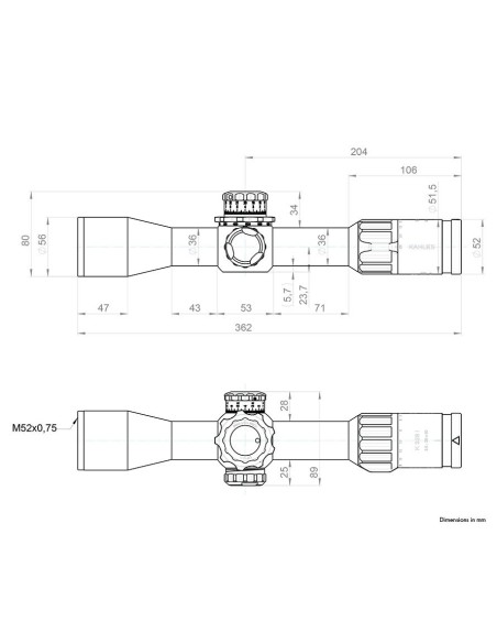 Visor KAHLES K328i DLR - 3.5-28x50 CCW SKMR4+ w-Right