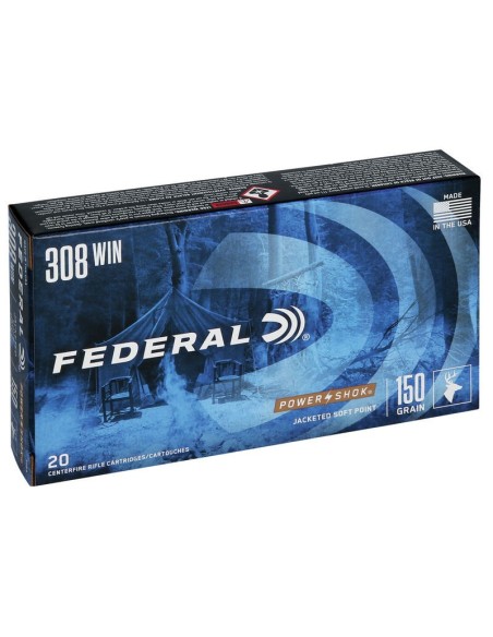 Munición metálica FEDERAL Power-Shok - 308 Win. - 150 grains - SP