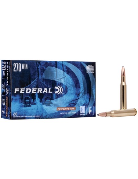 Munición metálica FEDERAL Power-Shok - 270 Win. - 130 grains - SP