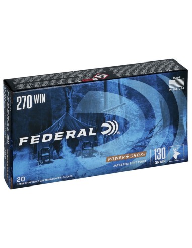 Munición metálica FEDERAL Power-Shok - 270 Win. - 130 grains - SP