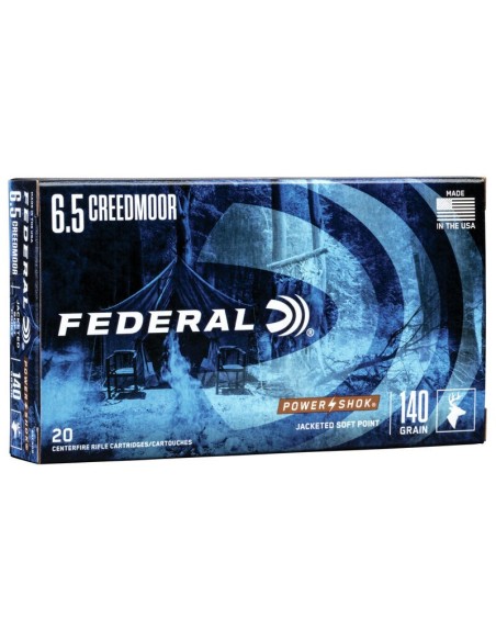 Munición metálica FEDERAL Power-Shok - 6.5 Creedmoor - 140 grains - SP