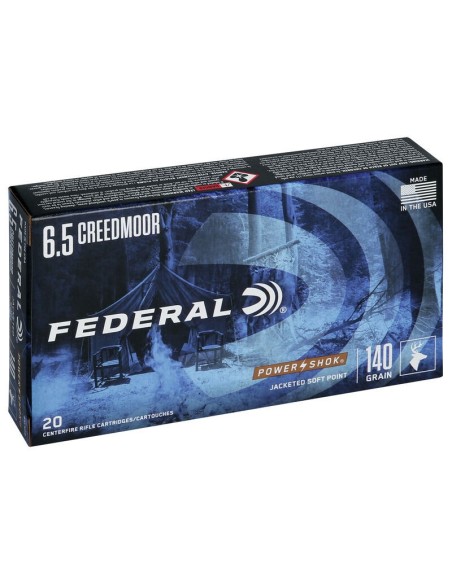 Munición metálica FEDERAL Power-Shok - 6.5 Creedmoor - 140 grains - SP