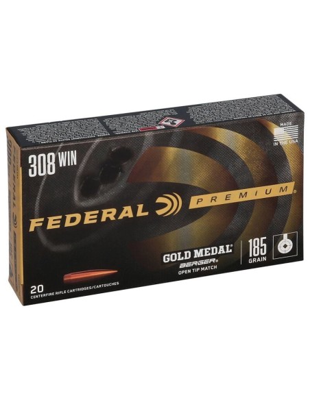 Munición metálica FEDERAL Gold Medal Berger - 308 Win. - 185 grains