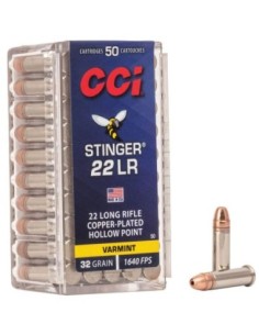 Munición CCI Stinger - .22 LR - 32 grains - CPHP