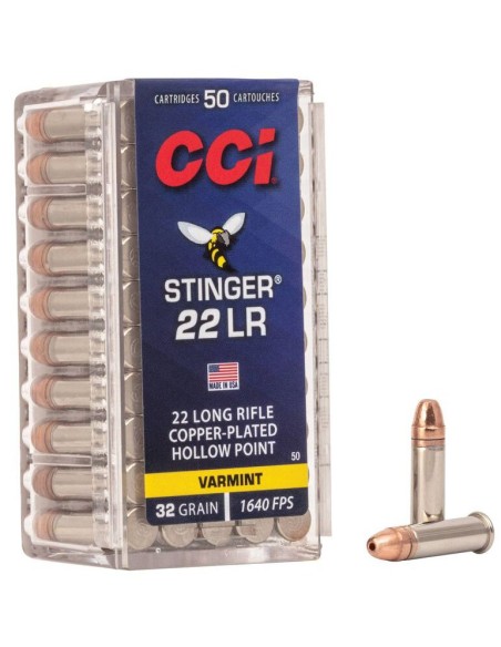 Munición CCI Stinger - .22 LR - 32 grains - CPHP
