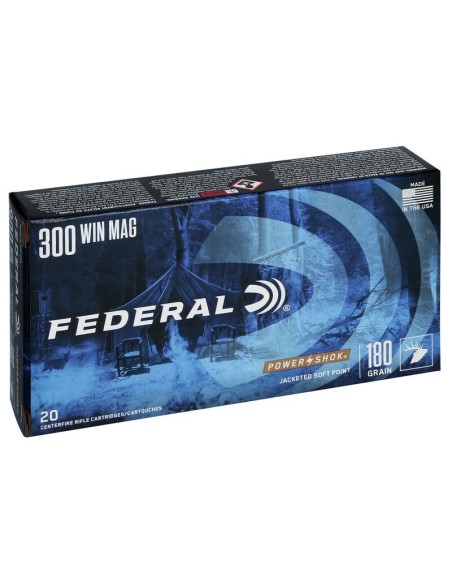 Munición metálica FEDERAL Power-Shok - 300 Win. Mag. - 180 grains - SP