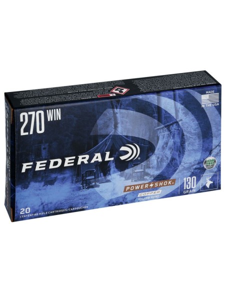 Munición metálica FEDERAL Power-Shok Copper - 270 Win. - 130 grains - HP