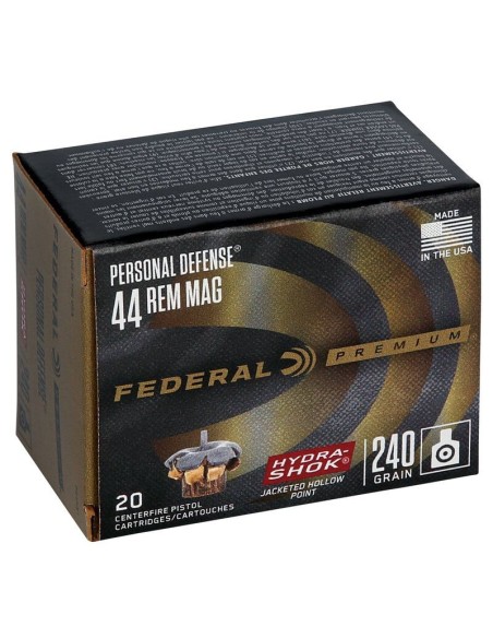 Munición FEDERAL Personal Defense Hydra-Shok - 44 Rem. Mag. - 240 grains - JHP