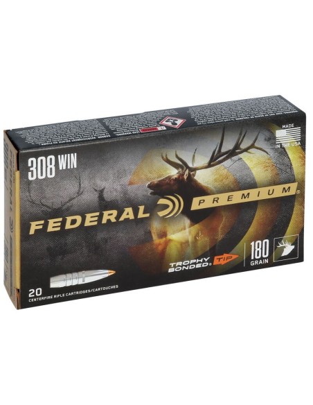 Munición metálica FEDERAL Trophy Bonded Tip - 308 Win. - 180 grains