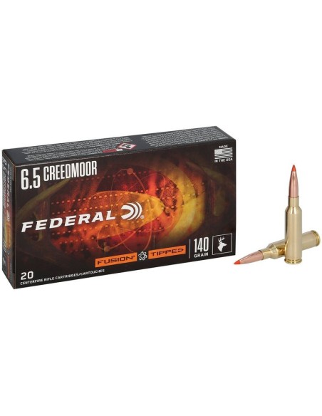 Munición metálica FEDERAL Fusion Tipped - 6.5 Creedmoor - 140 grains