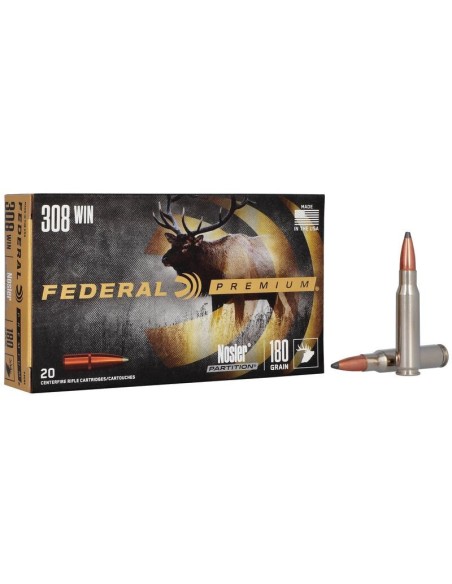 Munición metálica FEDERAL Nosler Partition - 308 Win. - 180 grains