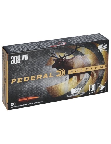 Munición metálica FEDERAL Nosler Partition - 308 Win. - 180 grains