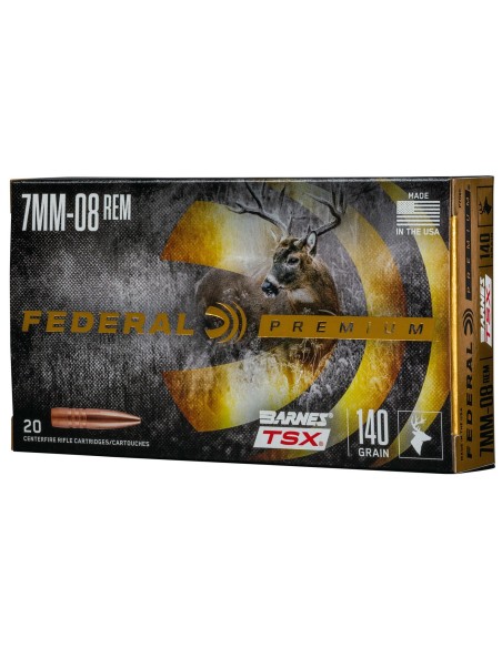 Munición metálica FEDERAL Barnes TSX - 7mm-08 - 140 grains