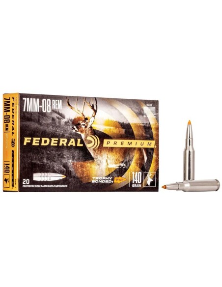 Munición metálica FEDERAL Trophy Bonded Tip - 7mm-08 - 140 grains