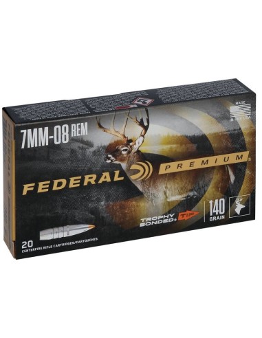 Munición metálica FEDERAL Trophy Bonded Tip - 7mm-08 - 140 grains