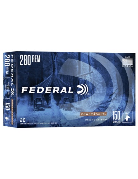 Munición metálica FEDERAL Power-Shok - 280 Rem. - 150 grains - SP