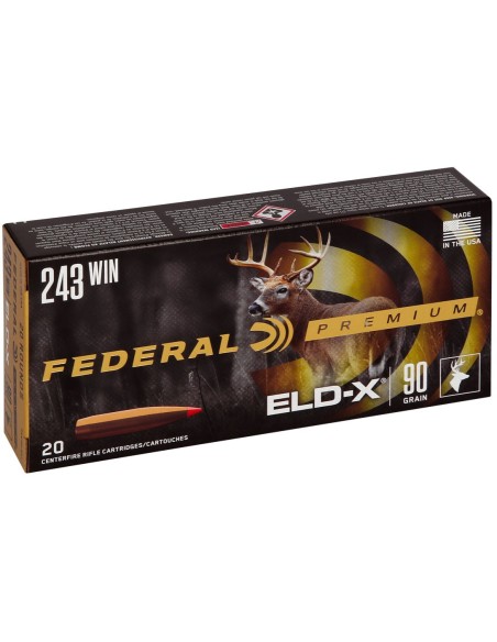 Munición metálica FEDERAL Hornady ELD-X - 243 Win. - 90 grains