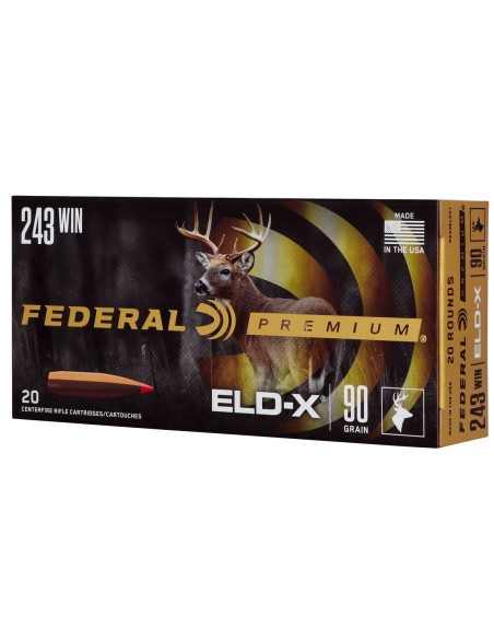 Munición metálica FEDERAL Hornady ELD-X - 243 Win. - 90 grains