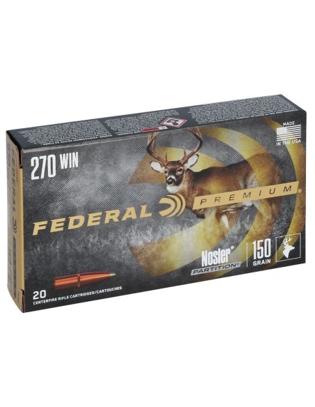 Munición metálica FEDERAL Nosler Partition - 270 Win. - 150 grains