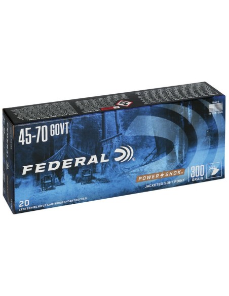 Munición metálica FEDERAL Power-Shok - 45-70 Govt - 300 grains - SP