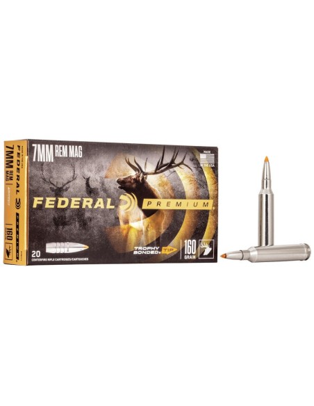 Munición metálica FEDERAL Trophy Bonded Tip - 7mm. Rem. Mag. - 160 grains