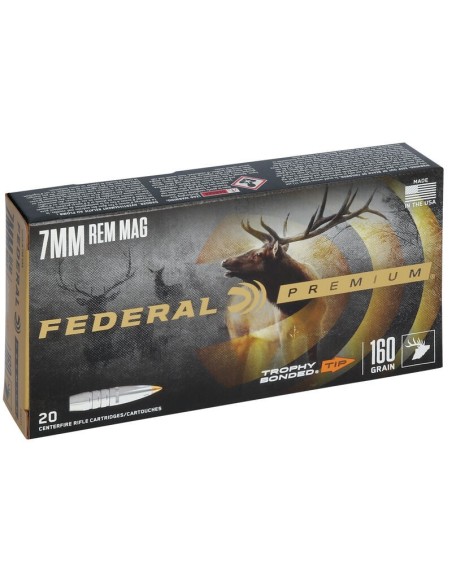 Munición metálica FEDERAL Trophy Bonded Tip - 7mm. Rem. Mag. - 160 grains