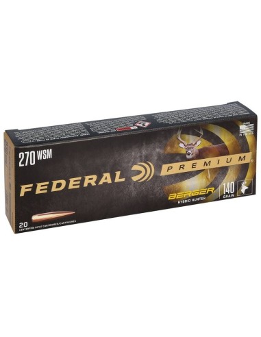 Munición metálica FEDERAL Berger Hibrid Hunter - 270 WSM - 140 grains