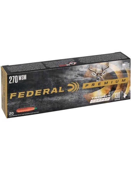 Munición metálica FEDERAL Trophy Copper - 270 WSM - 130 grains