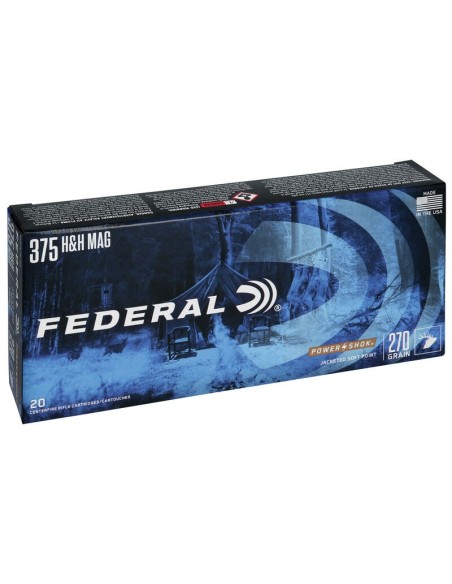 Munición metálica FEDERAL Power-Shok - 375 H&H - 270 grains - SP