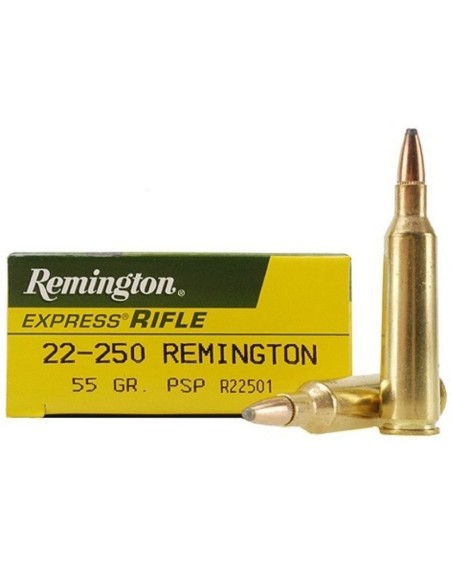 Munición metálica REMINGTON HIGH PERFORMANCE RIFLE - 22-250 - 55 grains