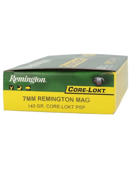 Munición metálica REMINGTON CORE-LOKT - 7mm. Rem. Mag. - 140 grains
