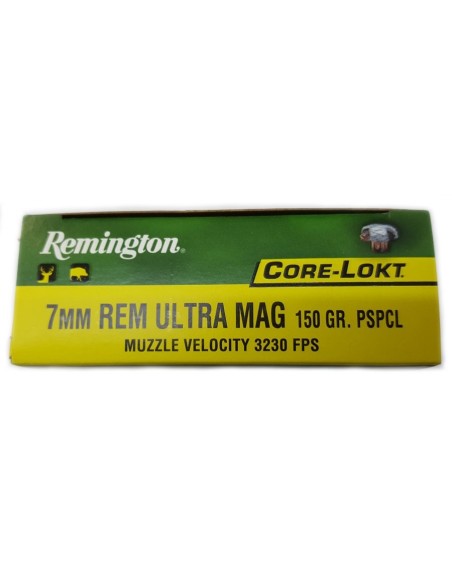 Munición metálica REMINGTON CORE-LOKT - 7 RUM - 150 grains