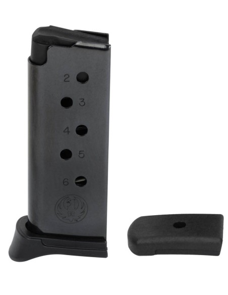 Cargador metálico RUGER LCP 6R con placa base extendida - 380 Auto